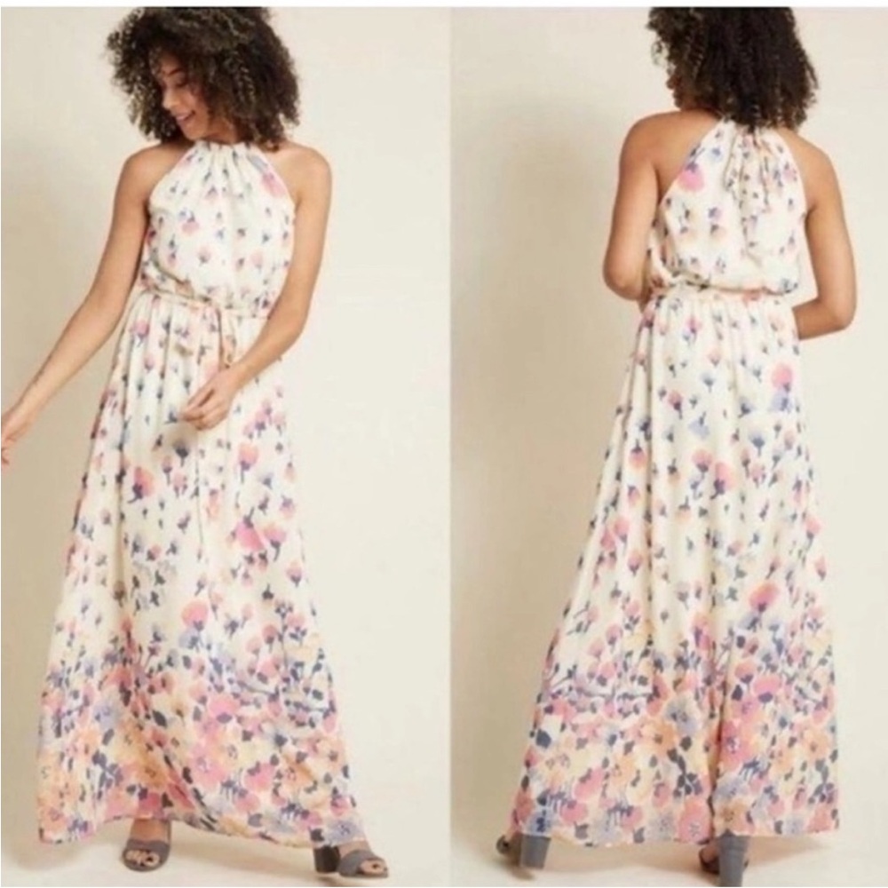 Floral Halter Maxi Dress